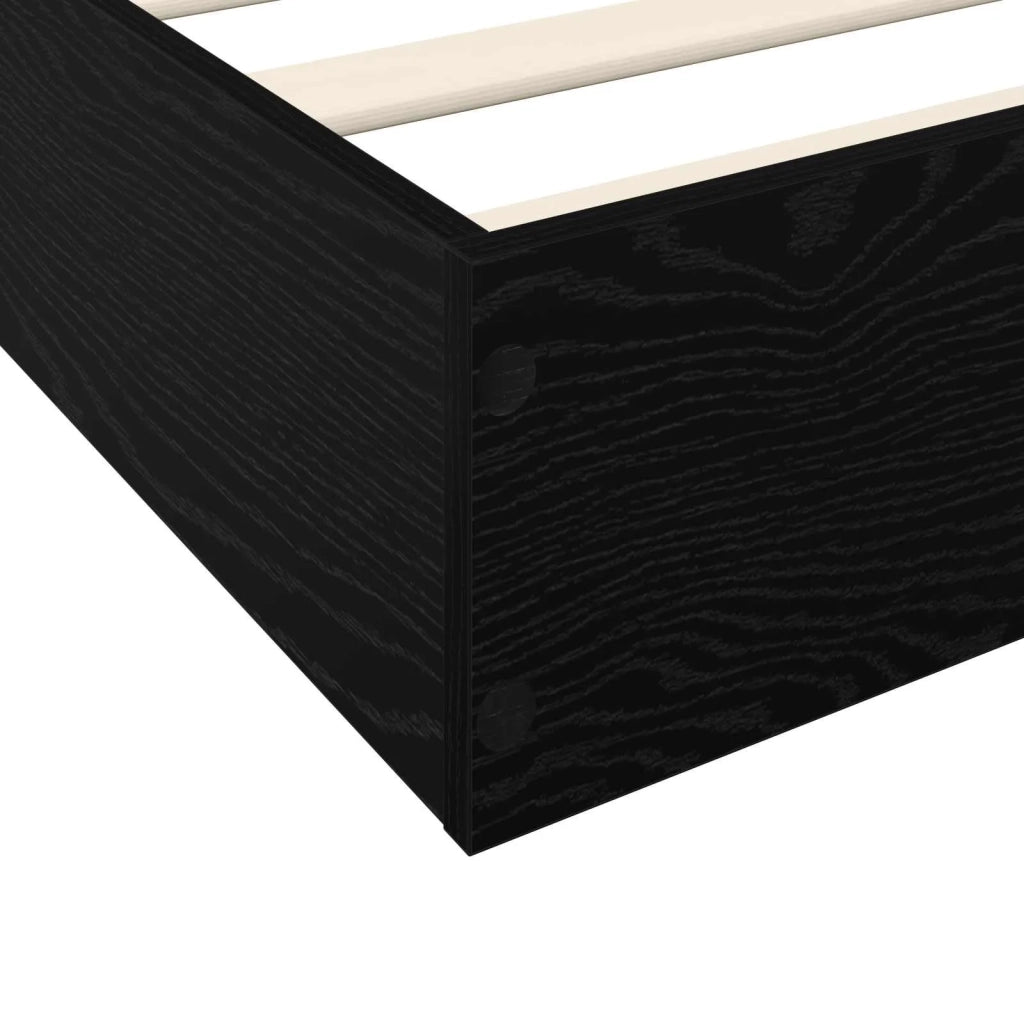 Struttura letto a pavimento Rovere Nero 80 x 200 cm