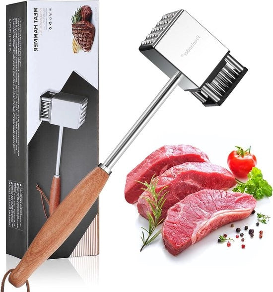 Fornello per carne 304 acciaio inossidabile - 36 lame in acciaio - 25 punte di martello - manico di legno antiscivolo - taglio per carne di maiale pollo