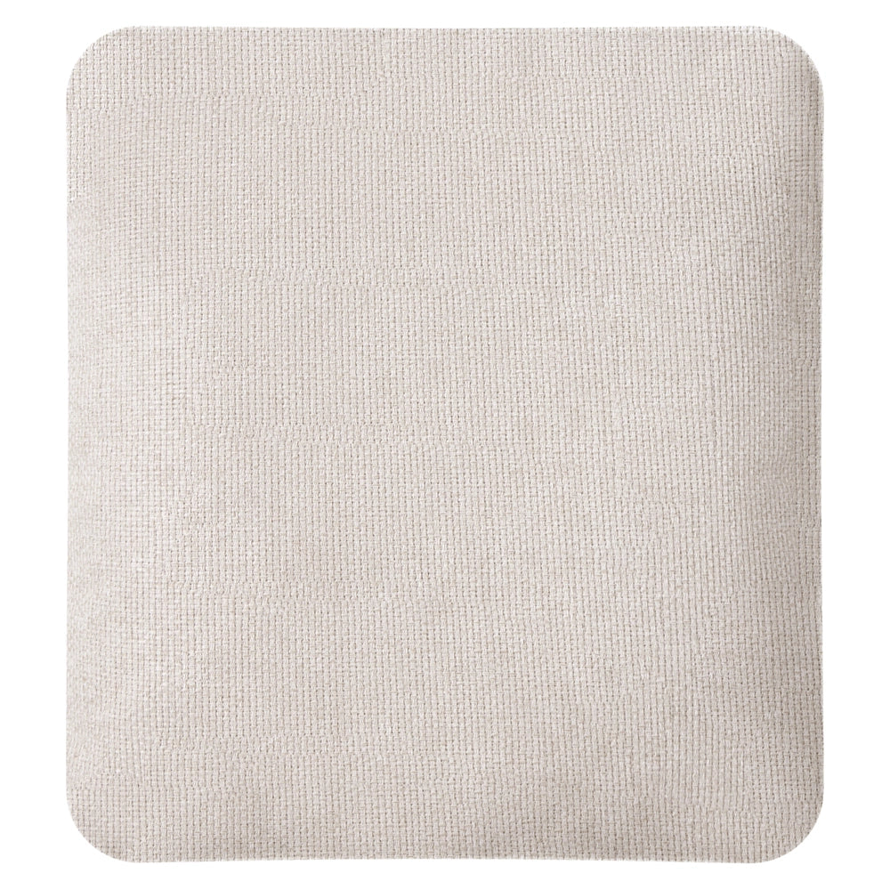 Poltrona imbottita moderna per appartamento Gambe in legno di gomma Schienale imbottito in tessuto intrecciato Beige chiaro