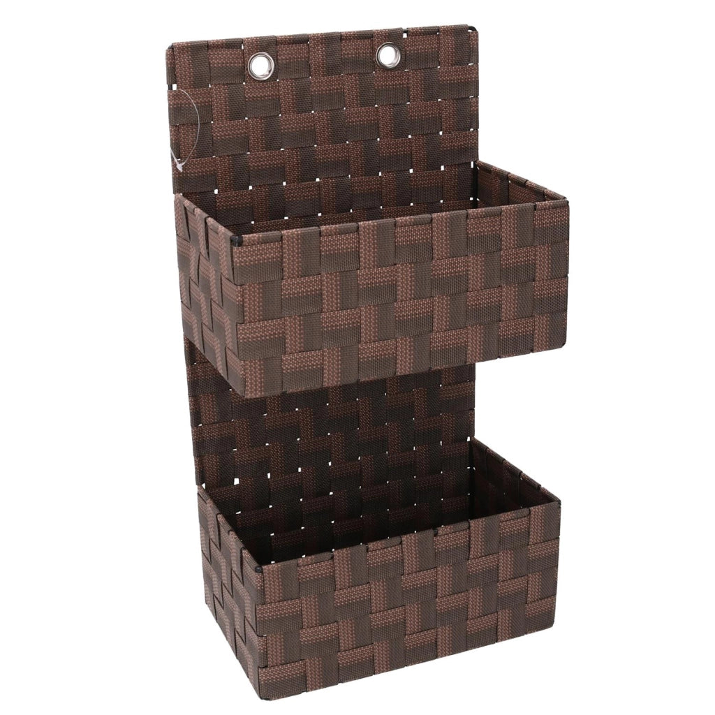 Portatutto poliestere marrone rettangolare cm 25x14