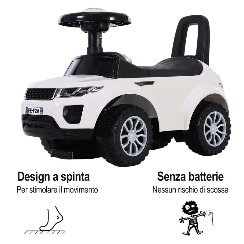 MACCHINA CAVALCABILE GIOCATTOLO PER BAMBINI 12-36 MESI BIANCA
