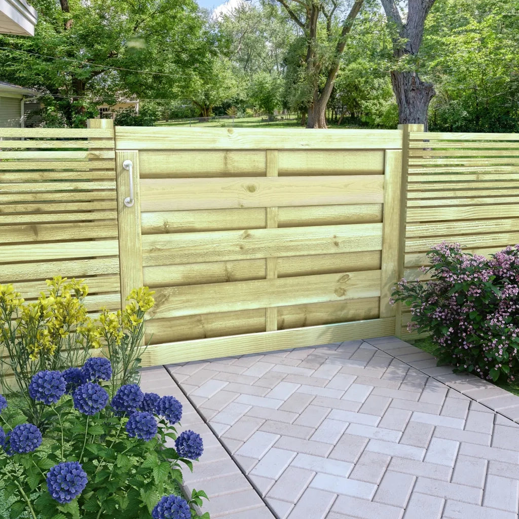 Cancello da Giardino in Legno di Pino Impregnato 100x75cm Verde 45314