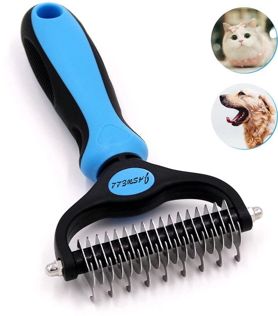 Otturatore per pelo sottile con rasoio anti-arruffatura per cani e gatti con pelo di lunghezza media a lunga - Otturatore per pelo sottile contro le arruffature e pelo sottile Blu 

Modello: JW-001
Materiali: Nylon e metallo
Dimensioni: 24 cm
Punte: 9 mm
