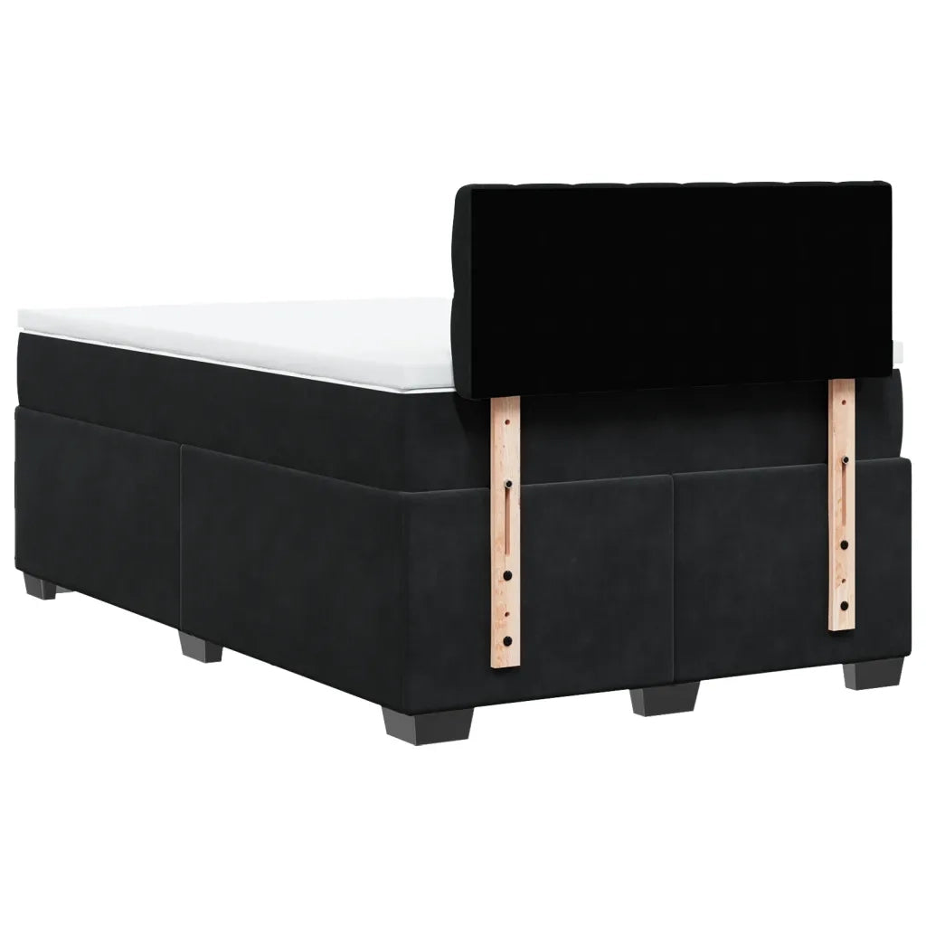 vidaXL Giroletto a Molle con Materasso Nero 120x200 cm in Velluto