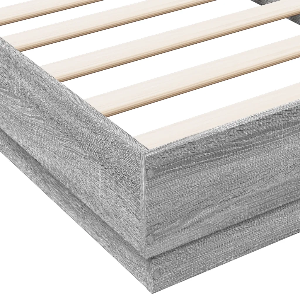 Giroletto con LED-Struttura Letto Grigio Sonoma 75x190 cm