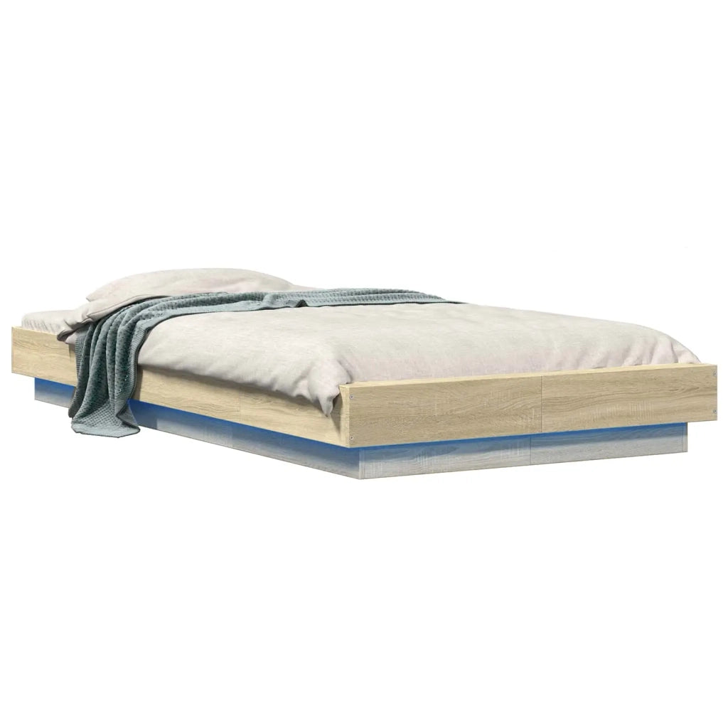 Letto con LED Rovere Sonoma 80 x 200 cm Legno ingegnerizzato 3429582