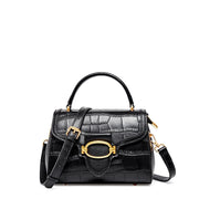 Borsa a tracolla da donna in vera pelle nera