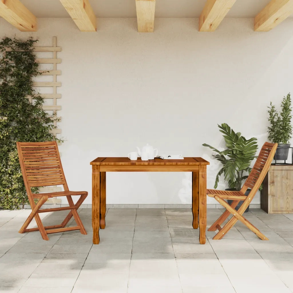 Sedie da Giardino Pieghevoli 2 pz | Sedie da Esterno in Legno Massello di Acacia