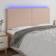 Testiera a LED-Testata con LED Cappuccino 180x5x118/128 cm in Similpelle