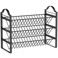 Portaspezie da Cucina a 3 Livelli 39,5x18x33 cm con Ripiani Inclinati in Metallo Nero