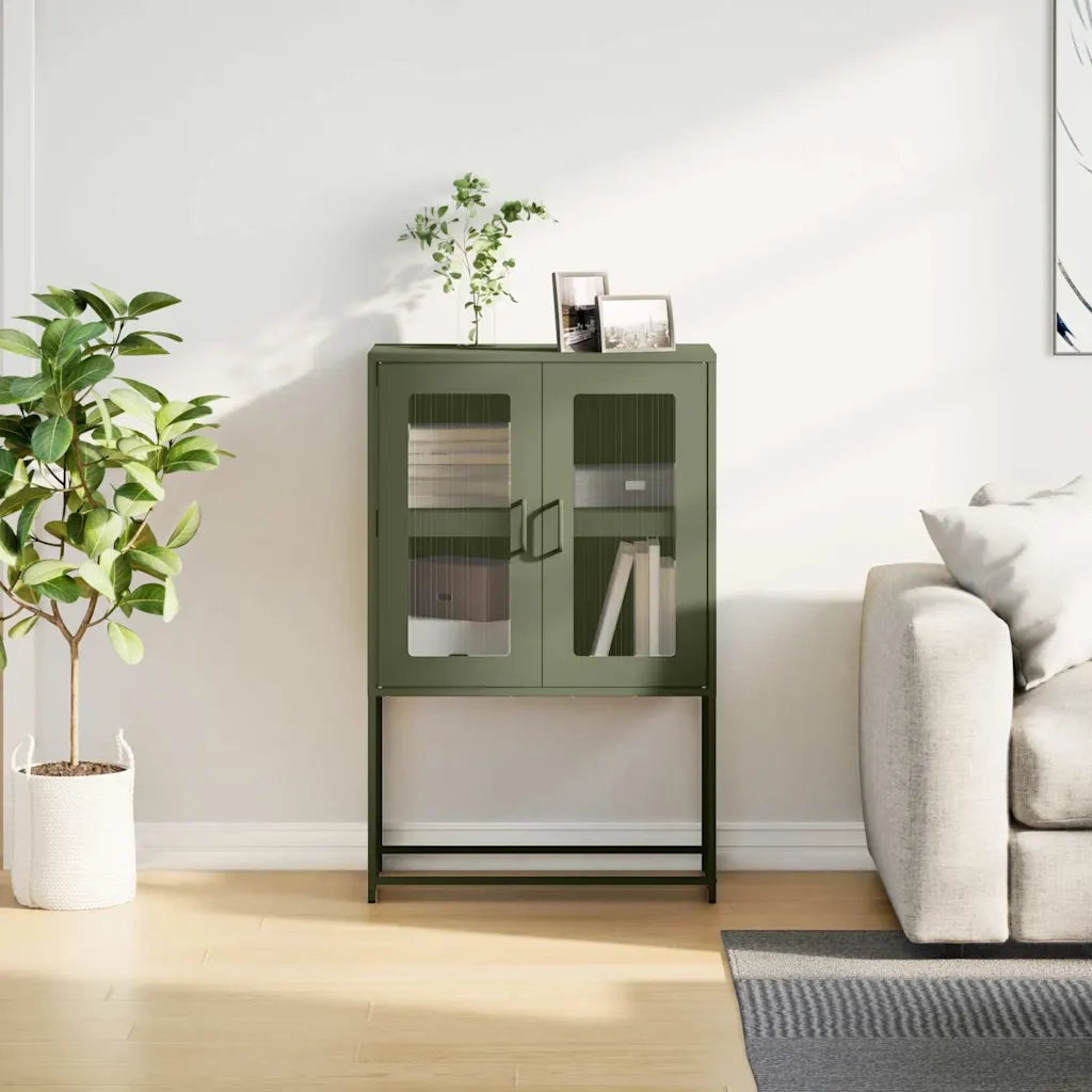 Credenza Verde Oliva 68x39x107 cm in Acciaio 853378