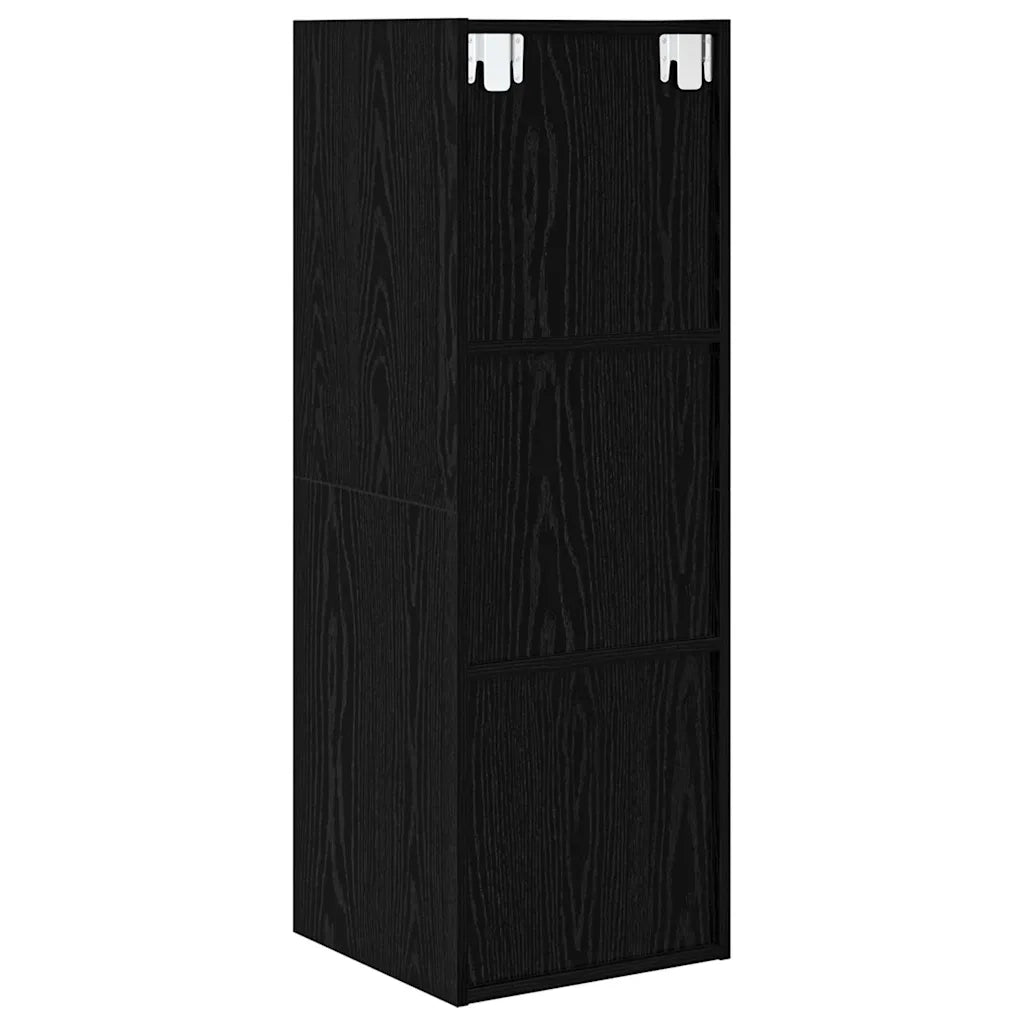 vidaXL Mobile TV da Muro Rovere nero 37 x 37 x 107 cm
