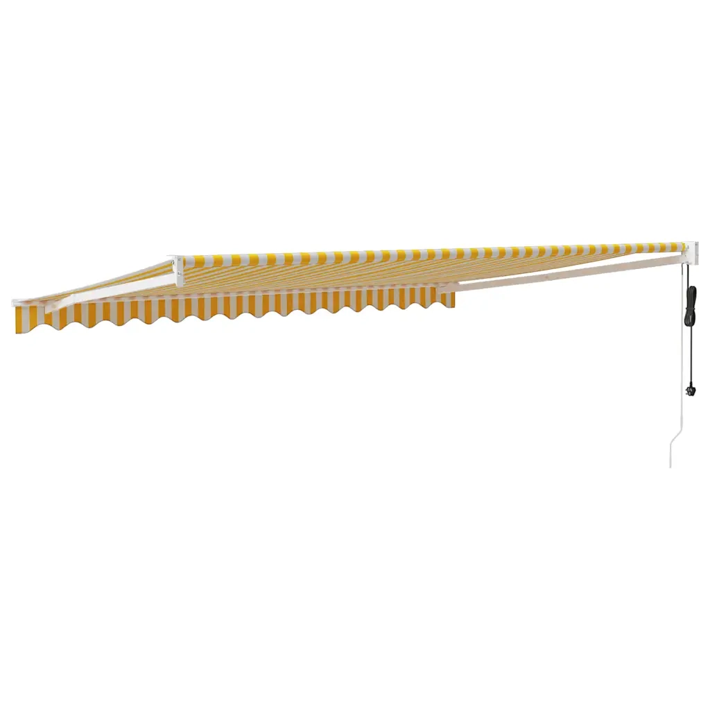 Tenda Sole Automatica Retrattile Gialla e Bianca 4x3 m 3154483