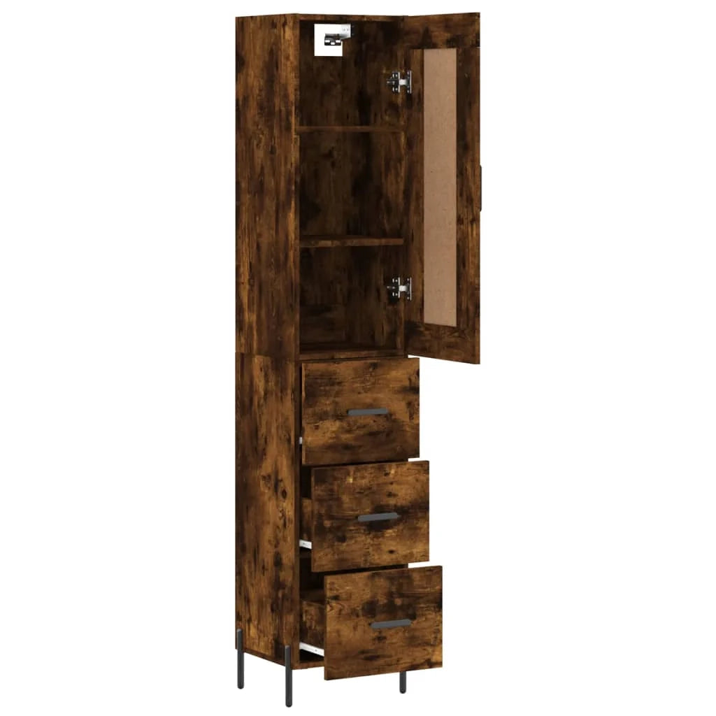 Buffet credenza cassettiera mobiletto mobile contenitore organizer cucina soggiorno salotto alto 34,5 x 34 x 180 cm legno ingegnerizzato marrone 02_0033268