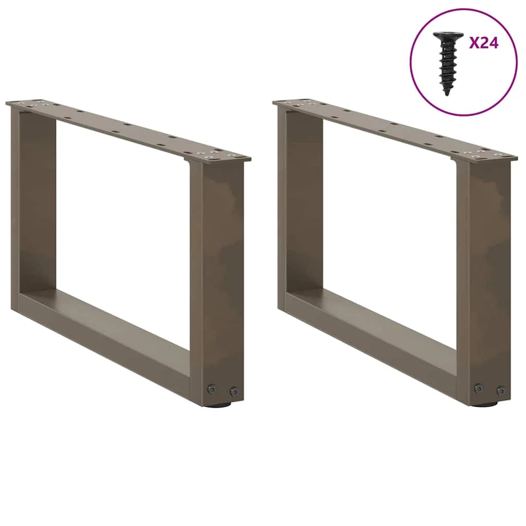 Set di 2 gambe per tavolino da caffè a forma di U 60 x 30 cm struttura robusta design moderno acciaio naturale 02_0057383
