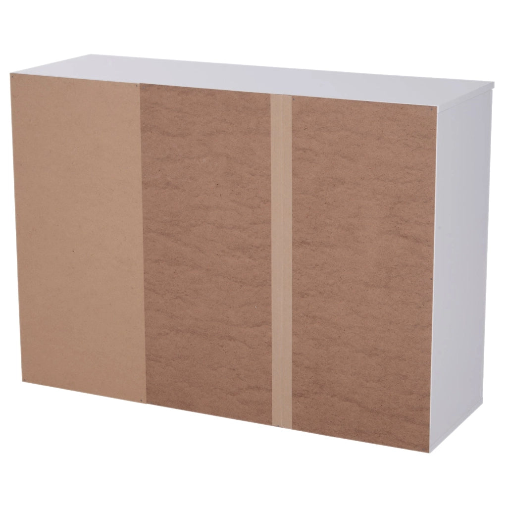 Armadietto con 3 Ante e 2 Cassetti in Legno Truciolato Bianco 106x35x76 cm