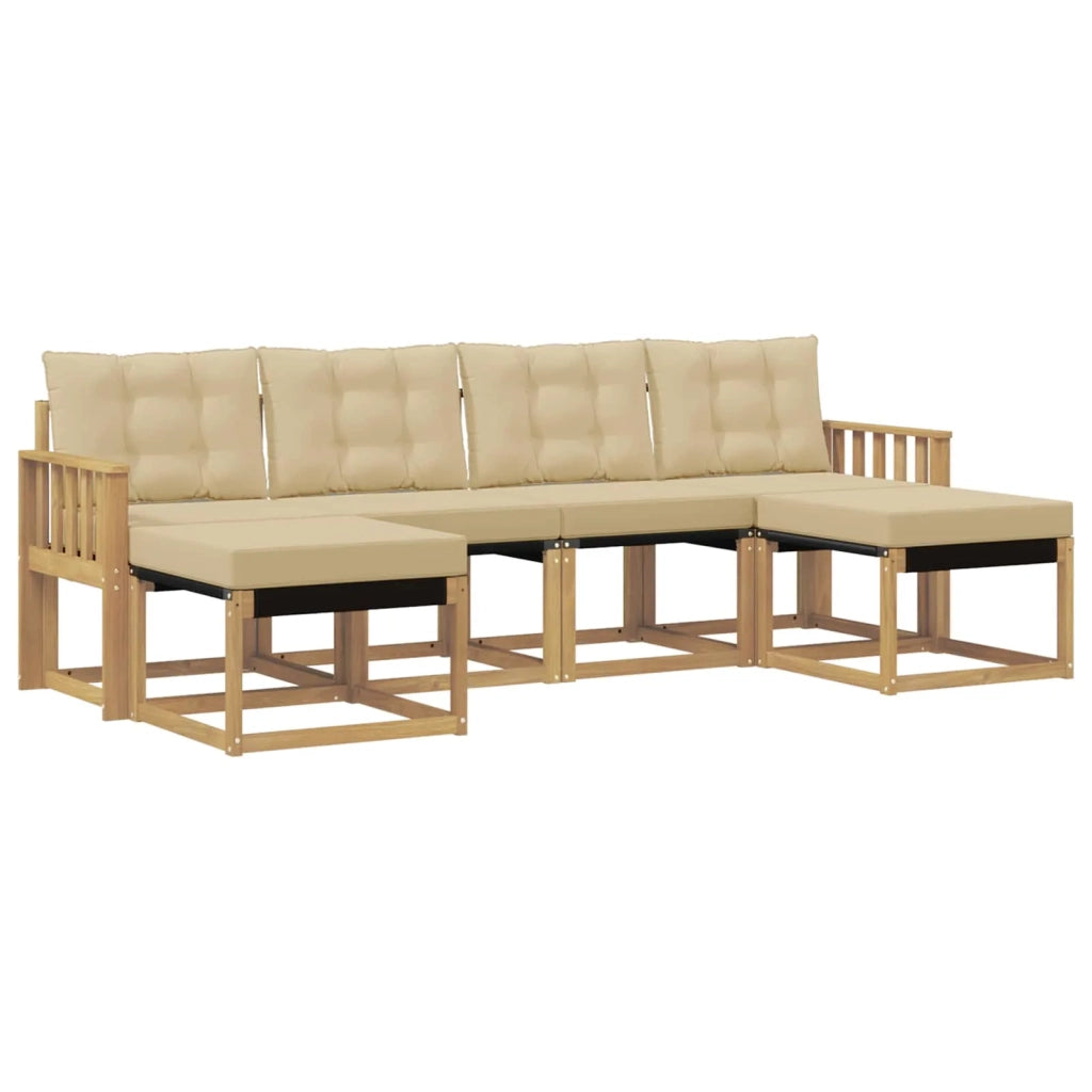 Set di divani da esterno 6 pz Bianco e Beige 3389739