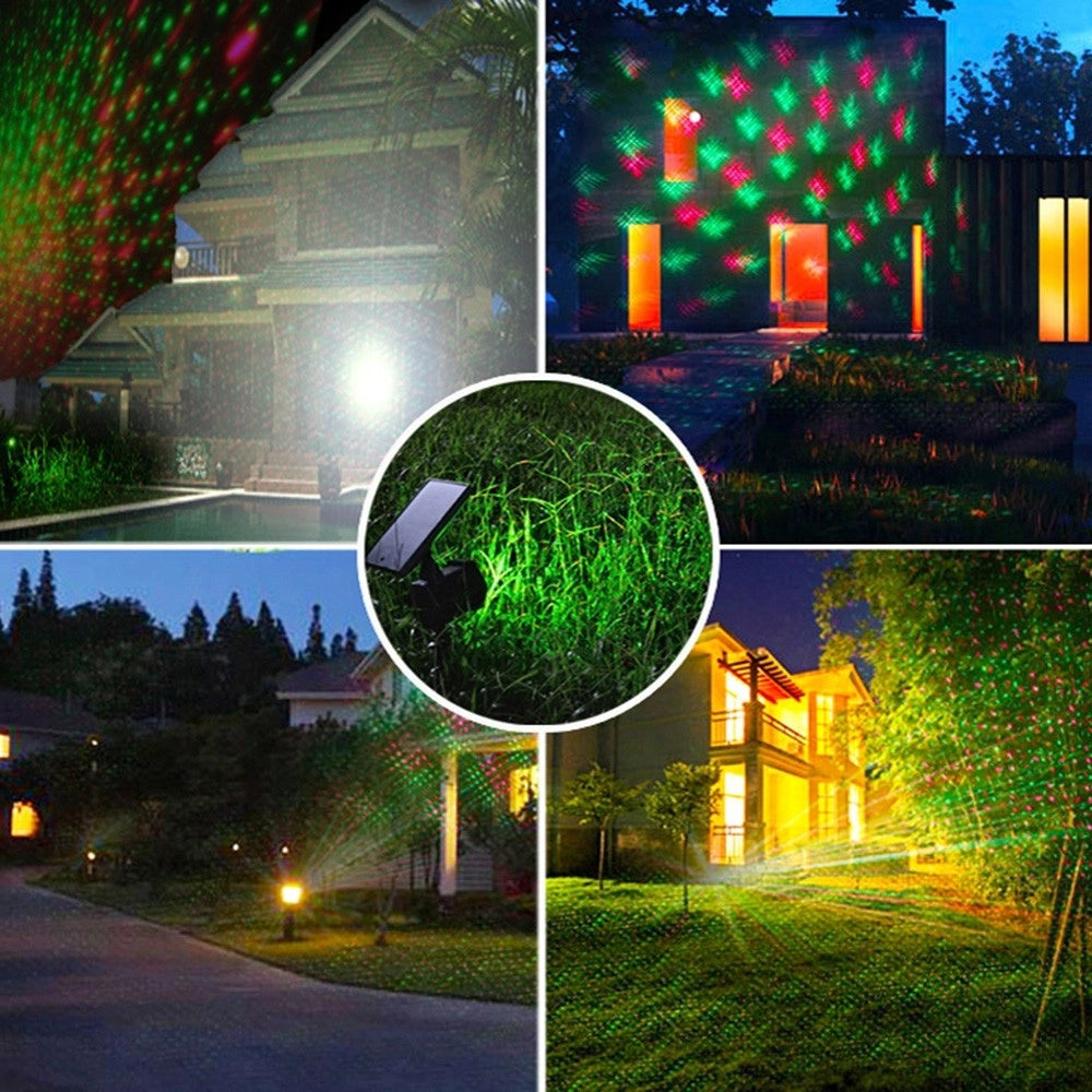 Trade Shop - Proiettore Laser Con Pannello Solare Paesaggio Illuminazione Esterna Natale -