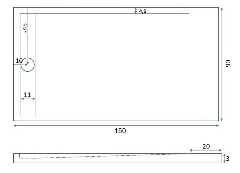 Piatto Doccia 70x120 cm in Pietra Bonussi Kamet Grigio Chiaro