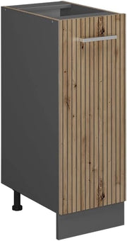 Armadio cucina dispensa alto R-Line, Rovere artigianale, 30 cm senza piano di lavoro, per la libera combinazione all'interno di sistemi cucina modulari