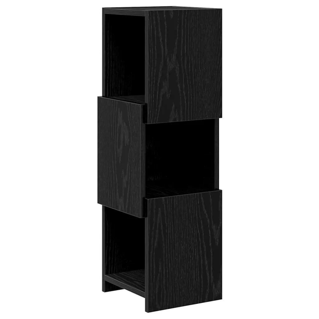 Mobile angolare 25,5x25x80cm Legno ingegnerizzato Rovere Nero 889814