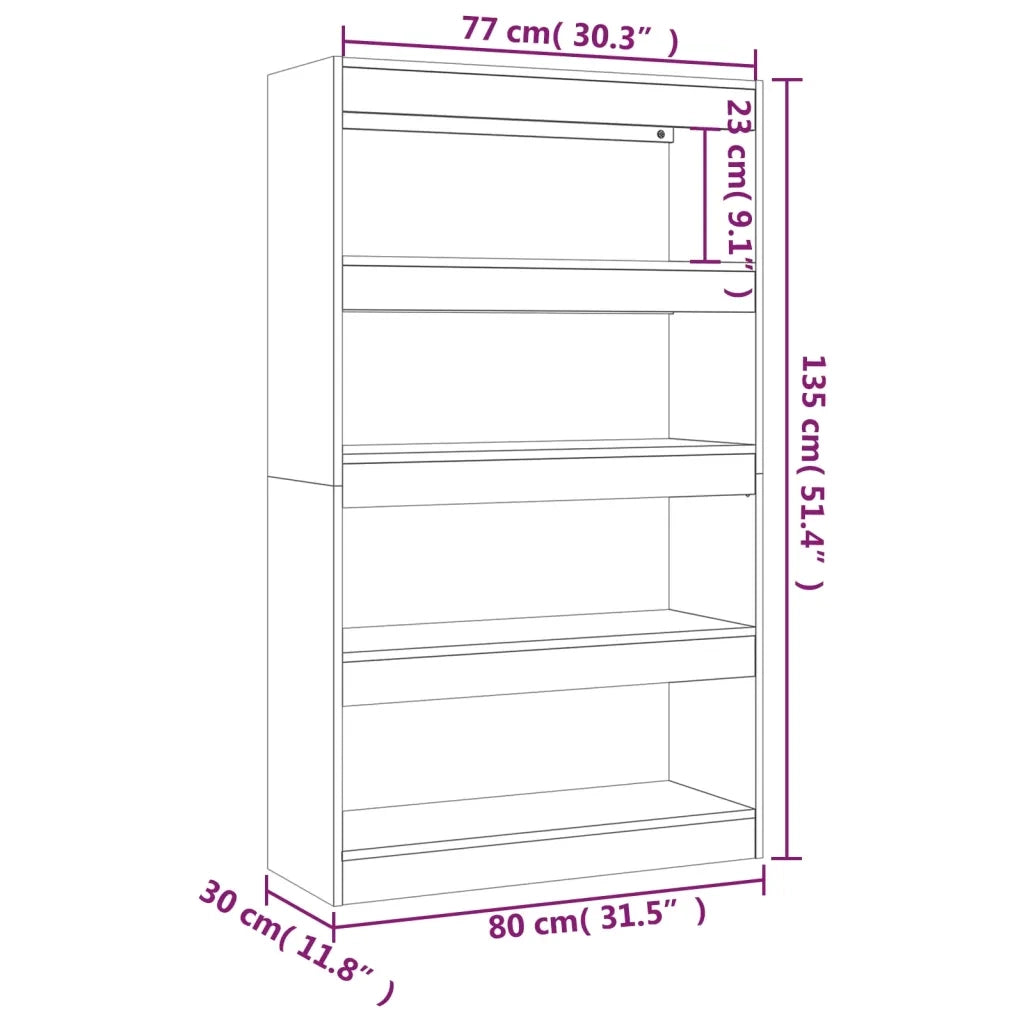 Libreria/Divisorio Grigio Sonoma 80x30x135 cm in Truciolato 813621