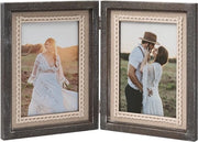 Set di 2 cornici in legno per foto 13 x 18 cm per decorazione di parete, regalo, matrimonio e foto di famiglia, stile shabby chic e rustico con sostenitori pieghevoli.