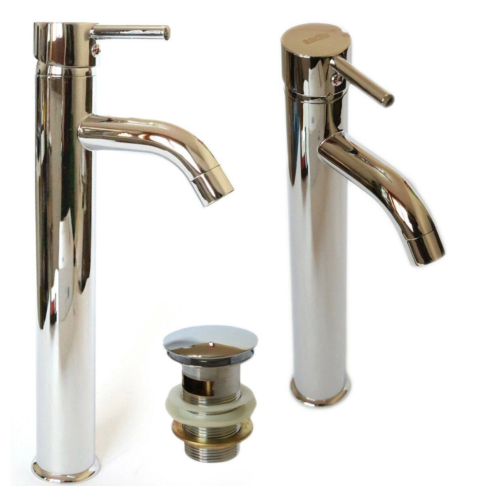 Trade Shop - Miscelatore Rubinetto Alto Bagno Lavabo Bidet Vasca Monocomando Cromato 69015 -