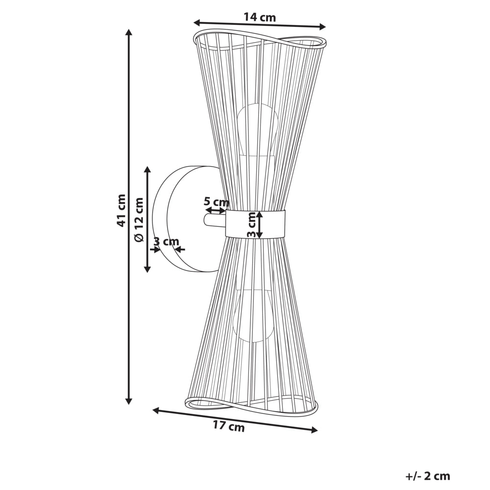 Lampada da parete oro LED in metallo in stile moderno per soggiorno