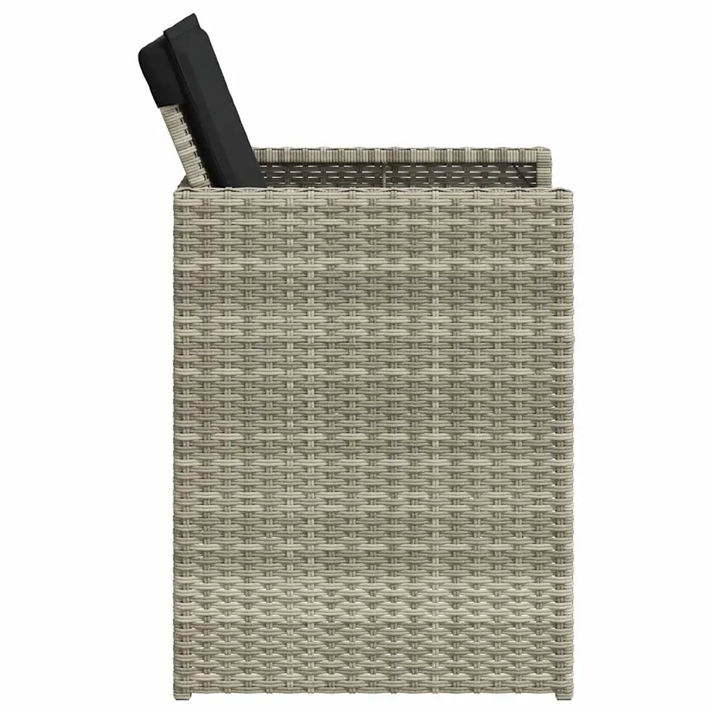 Sedie da Giardino con Cuscini 4 pz | Sedie da Esterno Grigio Chiaro in Polyrattan