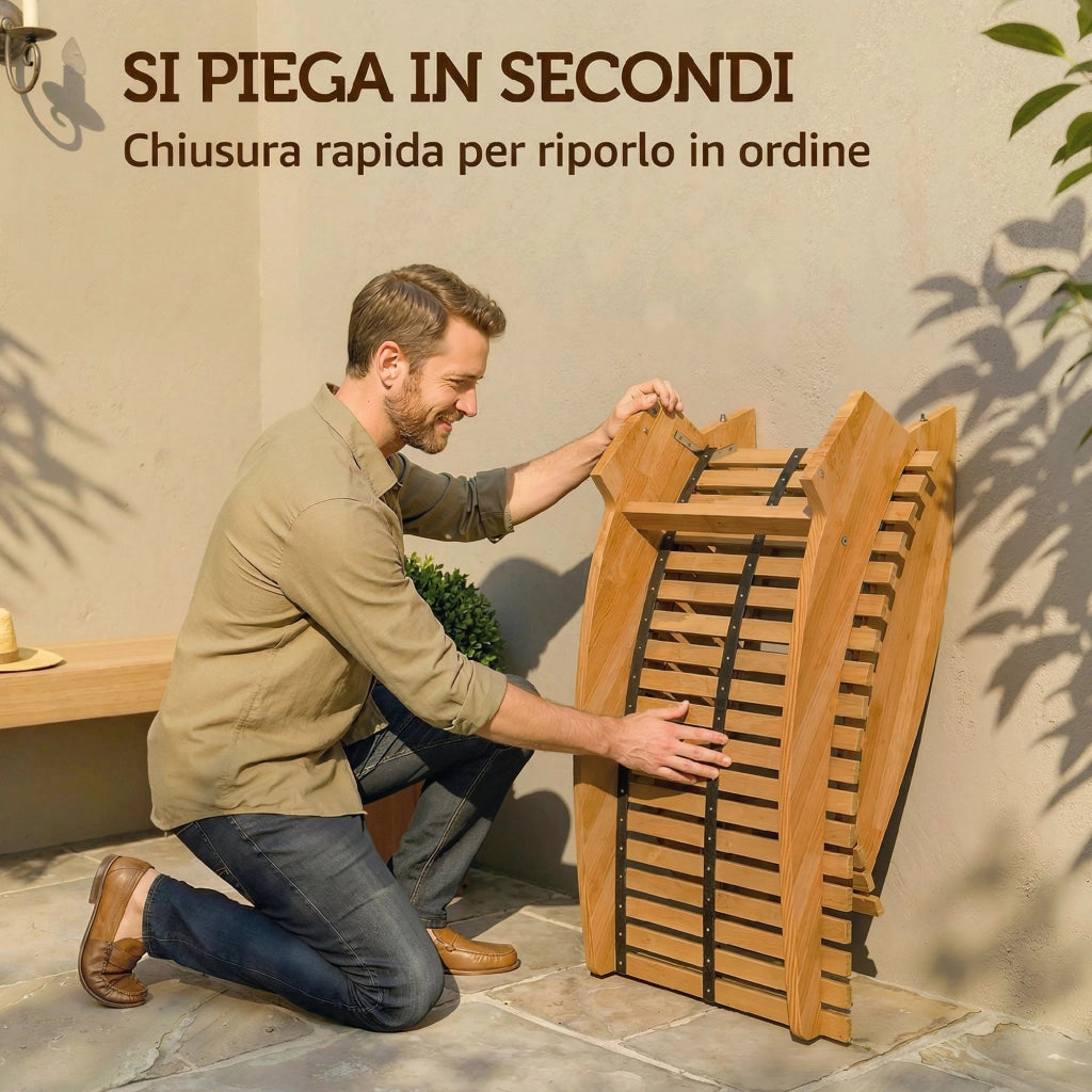 Sedia Dondolo da Giardino ¨C zephmum ¨C Legno Acacia, Naturale