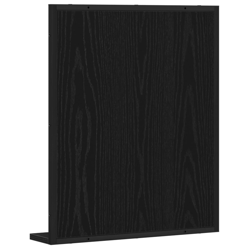 Specchio da bagno  Nero Rovere 50x12x60 cm Legno ingegnerizzato