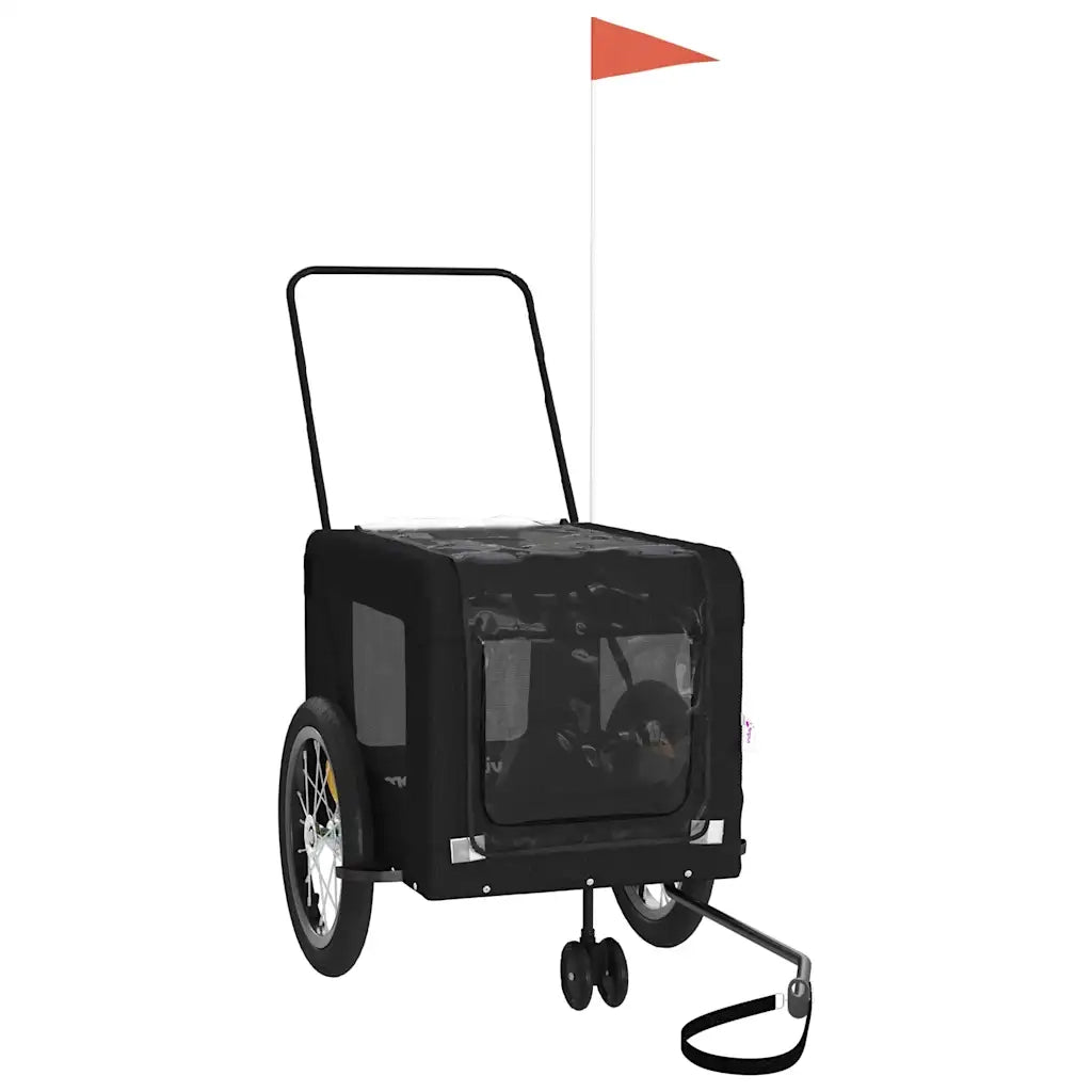 Rimorchio da Bici per Animali Nero Oxford e Ferro CFW5001900