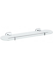 Mensola doccia YUKON in vetro e ottone bianco cromato 50 cm