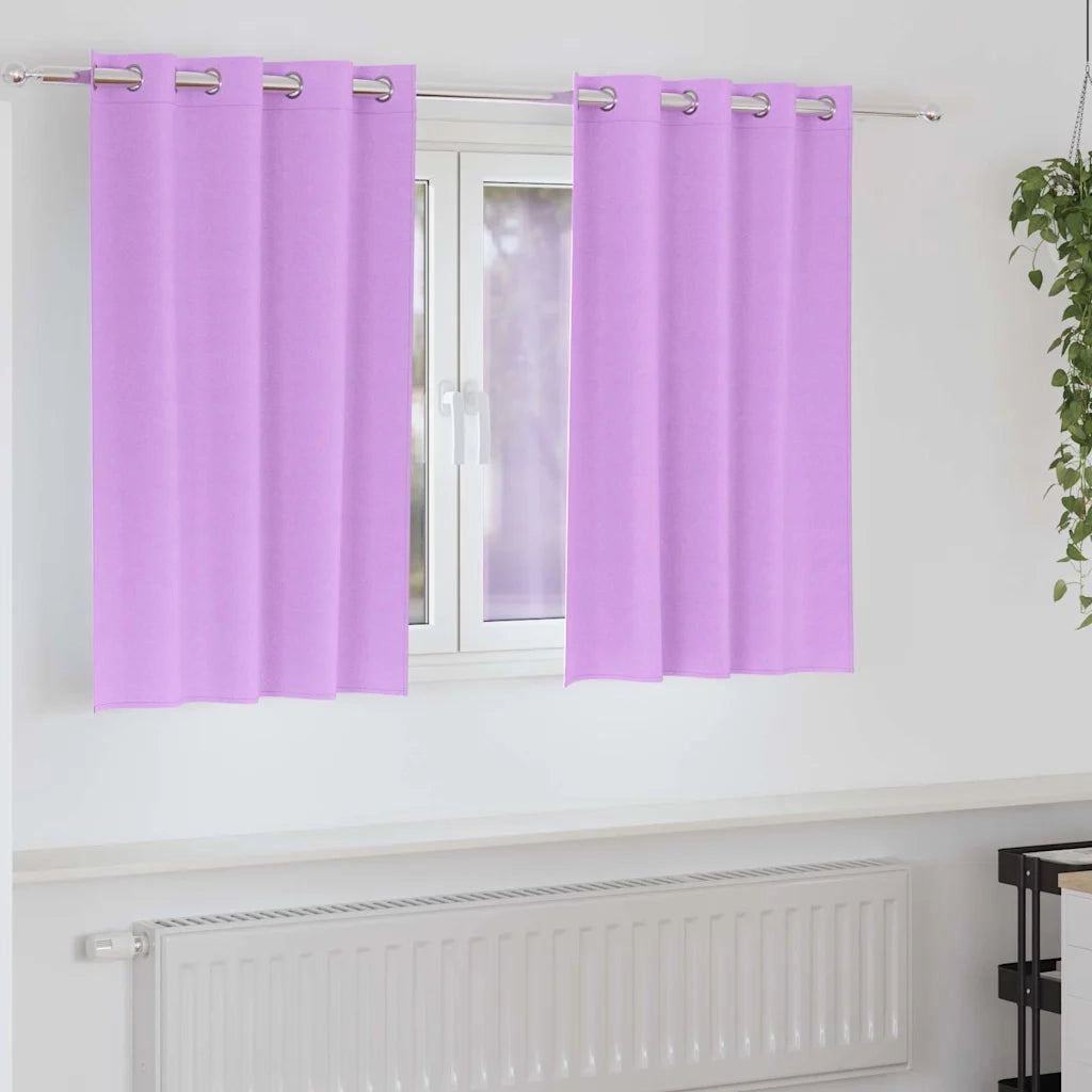 Tende Blackout con Anelli 2 pcs Viola 140 x 140 cm Poliestere 4107378
