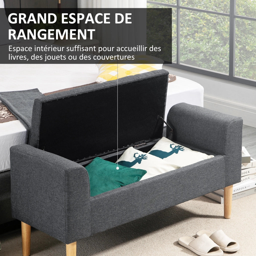 Divano letto con cassetti ¨C zephmum ¨C grigio scuro 116x44x58 cm