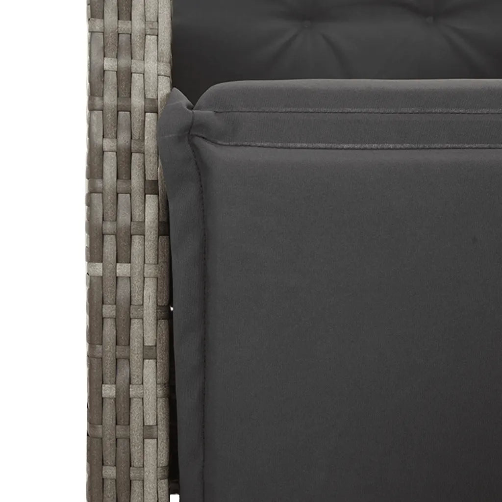 Set da Bistrò 3 pz con Cuscini Grigio in Polyrattan