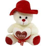 Trade Shop - Orso In Peluche Con Cuore Love Cappello Pupazzo Regalo San Valentino 35 Cm 67921 -