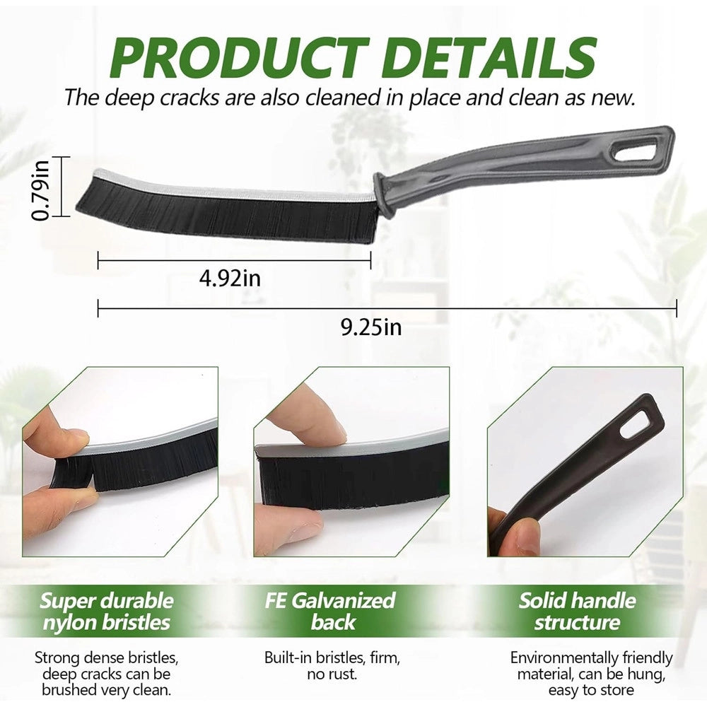 Trade Shop - Kit 4pz Spazzola Per Pulizia Fessure Di Bagno Cucina Della Pista Di Finestra Porta -