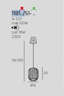 SOSPENSIONE OTTONE SAT. 1 LUCE VETRO BIANCO FOG 1181OS-S1-BF