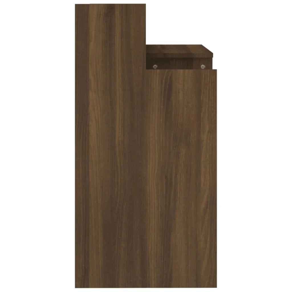 Scrivania tavolo postazione di lavoro mobile per computer studio e luci a LED rovere marrone 97 x 45 x 90 cm legno ingegnerizzato marrone 02_0023781