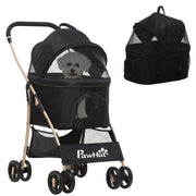 Trasportino Cane Pieghevole con Tettuccio ¨C zephmum ¨C Nero 82x49.5x98cm