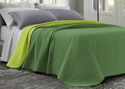 Quilt Trapuntino Estivo 100gr/mq Bicolor Double Face Tinta Unita Modello Cloe - Piazza E Mezza - Verde