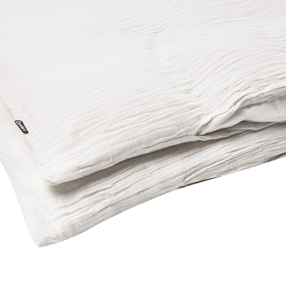 Set copripiumino e federa in mussola di cotone bianco sporco 150 x 200 cm per camera da letto moderna
