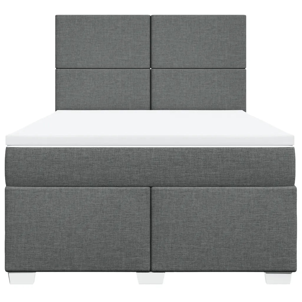 Giroletto a Molle con Materasso Grigio Scuro 140x200cm Tessuto