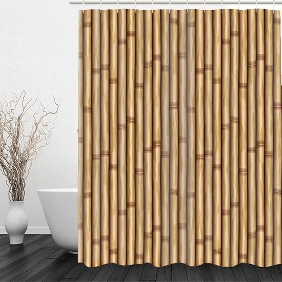 Doccia in poliestere - antimuffa - 1 pezzo - marrone - 180 x 200 cm