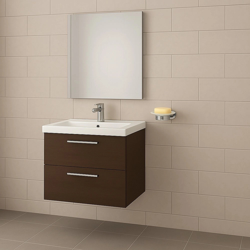 Trade Shop - Porta Sapone In Acciaio Lucido Con Piattino Vetro Satinato Accessori Da Bagno 87916 -