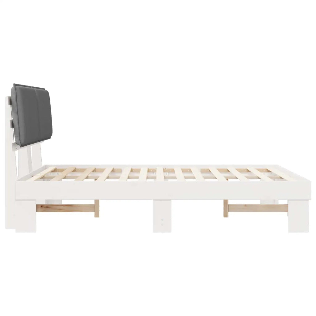 Letto con Testiera Rivestita Grigio chiaro 135 x 190 cm 877293