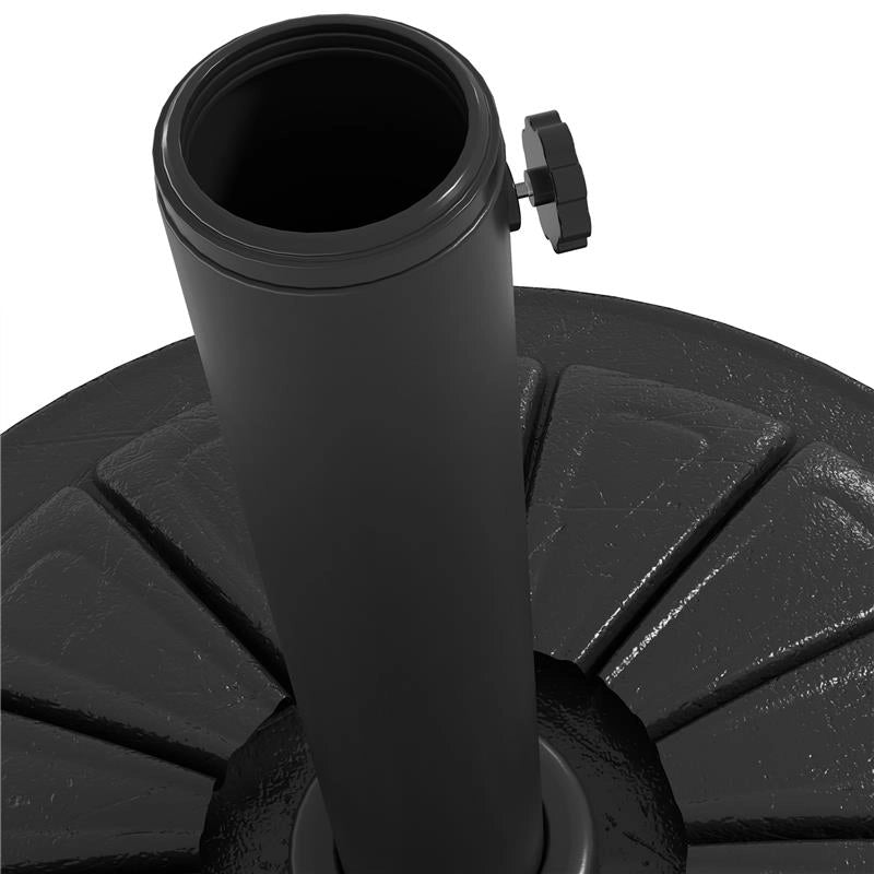 BASE PER OMBRELLONE ROTONDA Ø43CM DA 13KG IN CEMENTO PER PALI DA 38MM E 48MM, NERO