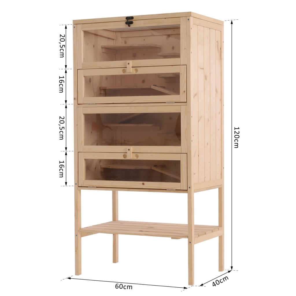 Casetta per criceti e piccoli roditori a pi¨´ livelli ¨C zephmum ¨C 60x40x120 cm